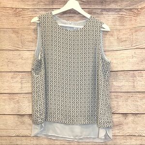 rose and olive sleeveless blouse top